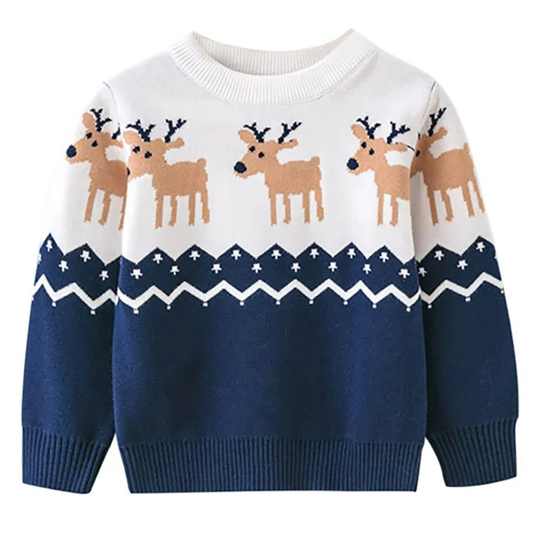 Lovebay 1-6T Children Boys Girls Deer Long Sleeve Pullover Christmas Sweater Xmas Tops - Walmart.... | Walmart (US)