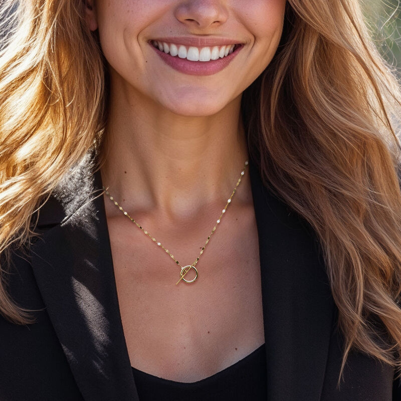 Italian 14kt Yellow Gold Charm-Compatible Lumachina-Chain Toggle Necklace | Ross-Simons