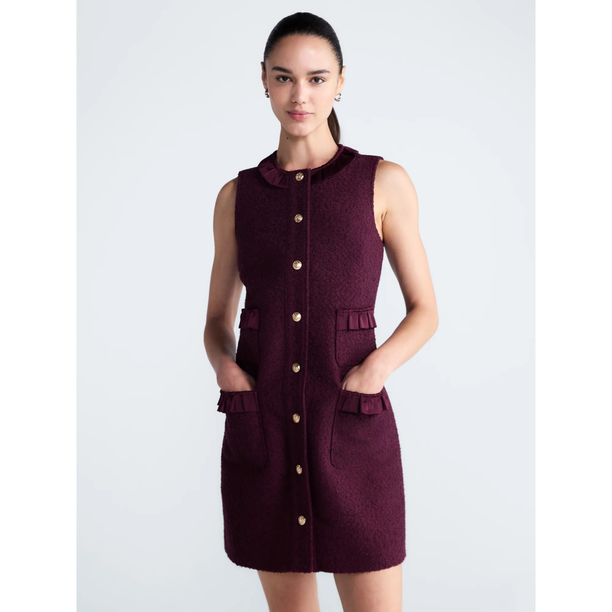 Free Assembly Women s and Women s Plus Sleeveless Button Front Combo Shift Dress  Sizes XS-4X | Walmart (US)