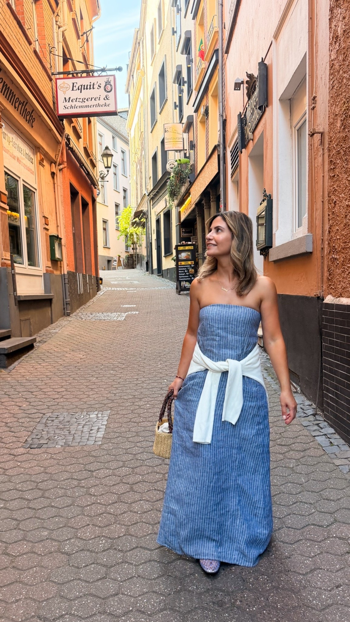 @onequince dress in XS, jelly flats from Nordstrom rack, bag H&M.  
#quince #quincedress #maxidress #linendress #summerdress #ootd #eurotrip #germany #momstyle #hmsale #hmbag #jellyflats #outfits #summeroutfits #cardigan #outfitideas #europeandress #dresses #stripeddress #summerdresses

#LTKootd #LTKSaleAlert #LTKTravel