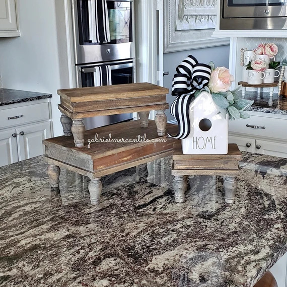 Vintage Rectangular Wood Riser Stand. Distressed Wooden Riser. Wood Riser. Wood Stand. Wood Pedes... | Etsy (US)