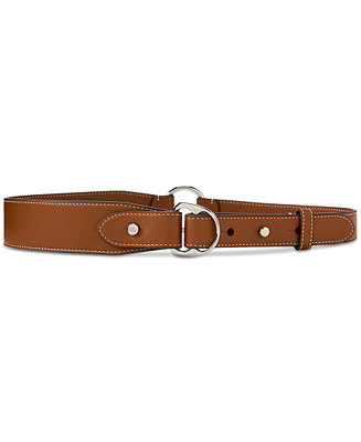 Equestrian D-Ring Leather Belt | Macy's