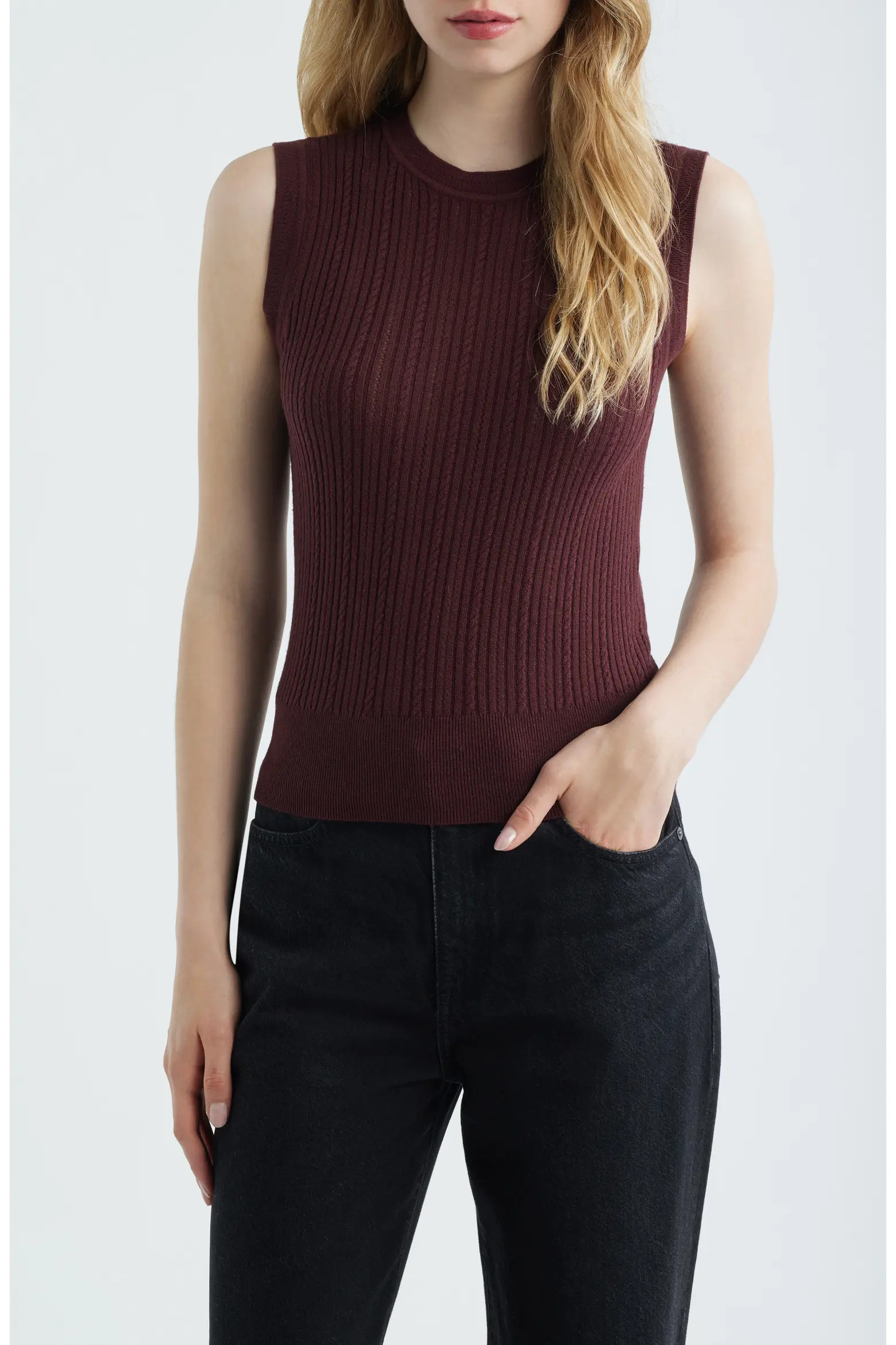 Meara Sleeveless Organic Cotton & Silk Blend Knit Top (Women) | Nordstrom | Nordstrom