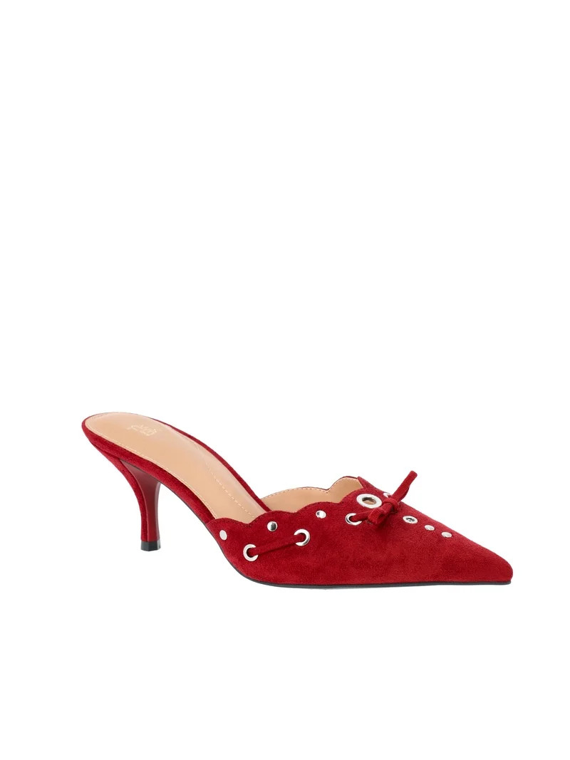 Time and Tru Women's Studded Kitten Heel Mules | Walmart (US)