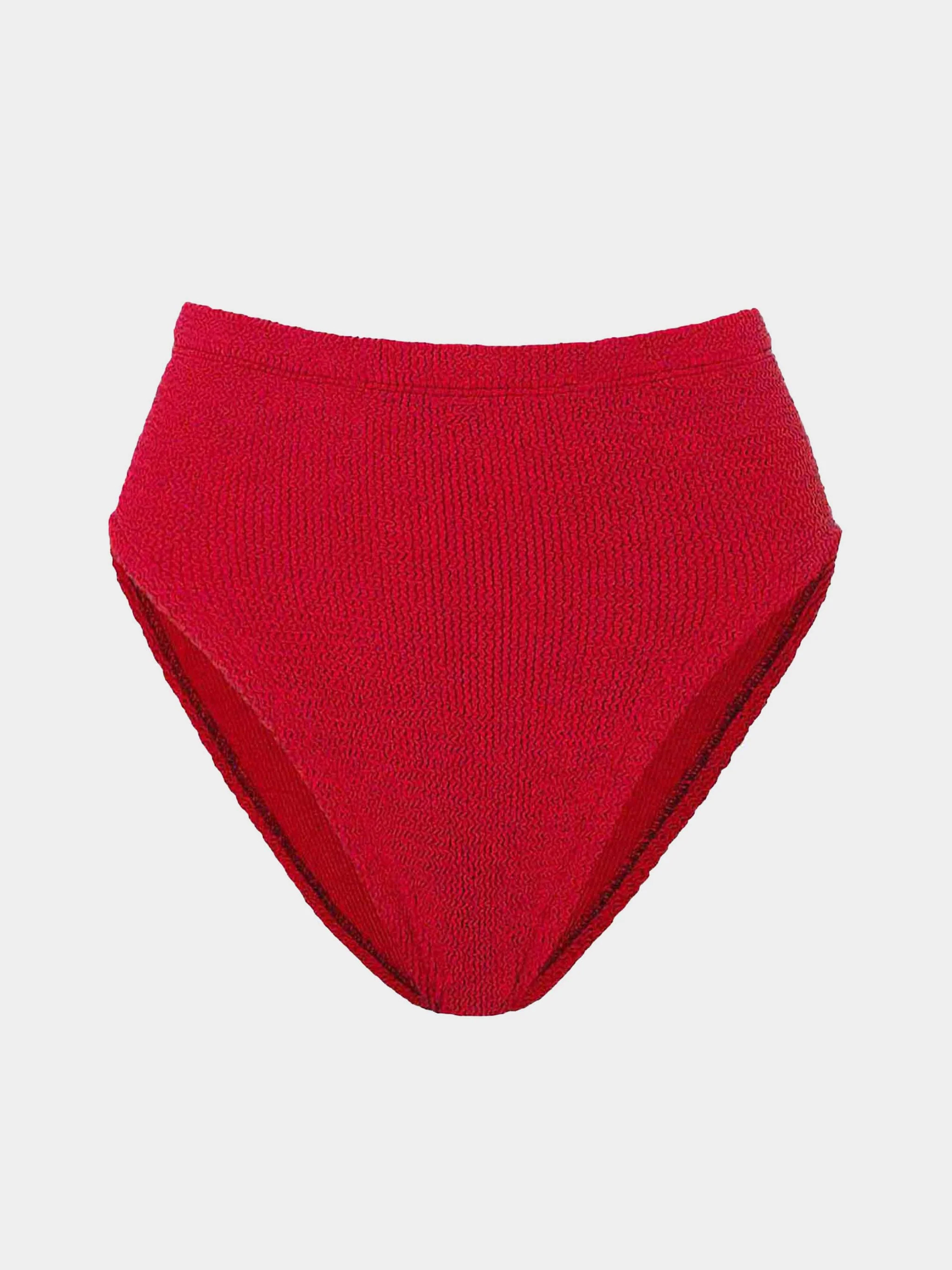 High Waist Bikini Bottom - Red | HUNZA G