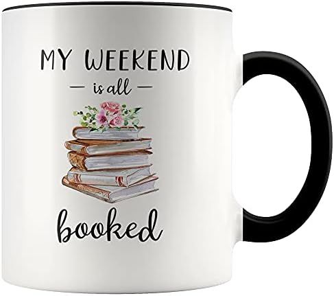 YouNique Designs My Weekend Is All Booked Mug, 11 Ounces, Book Mug, Coffee Mugs for Book Lovers, ... | Amazon (US)