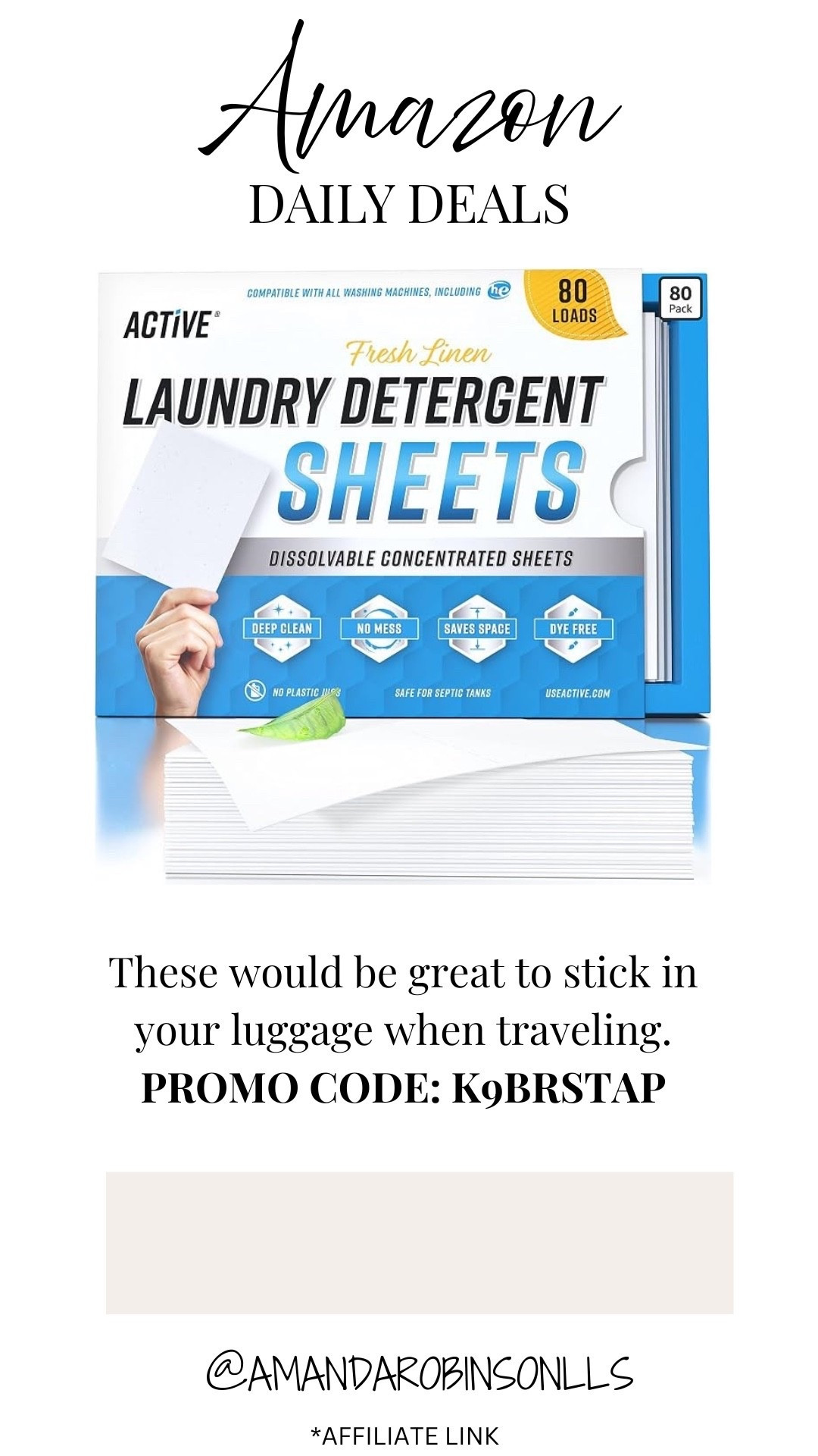 Amazon daily deals
Laundry detergent sheets

#LTKSaleAlert