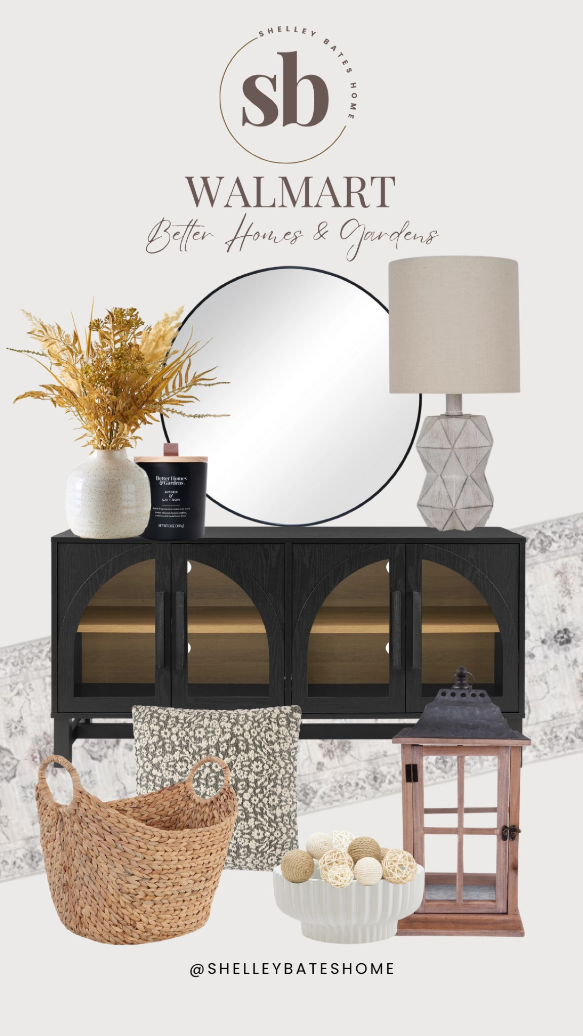 Walmart Better Homes & Gardens home finds - entryway home decor

Console table, mirror, table lamp, scented candle, runner rug, throw pillows, decorative lantern, woven basket, Fall foliage vase 

#LTKHome