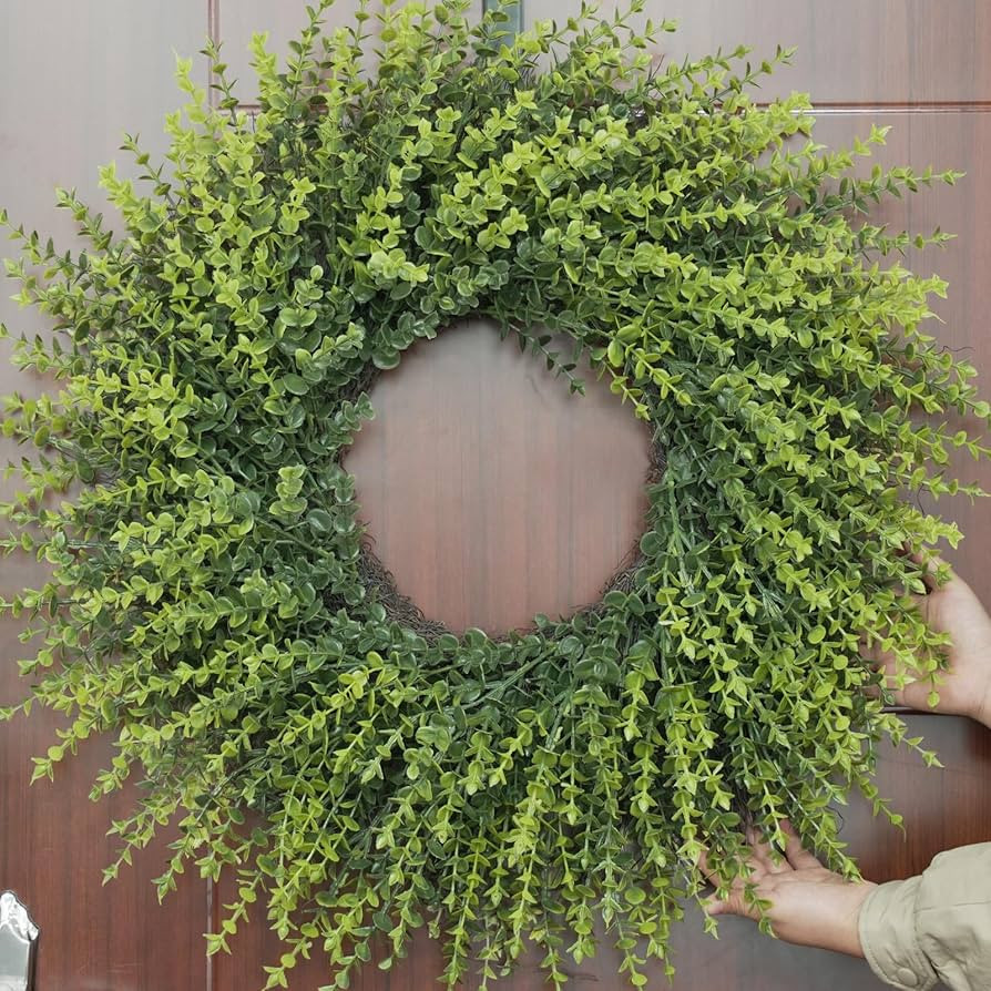 28In Large Boxwoods Door Wreaths for Front Door Spring Summer Outside All Season Green Year Round... | Amazon (CA)