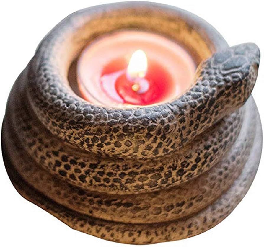 3D Coiled Snake Resin Candlestick Candle Holder Ornament Home Decoration | Amazon (US)