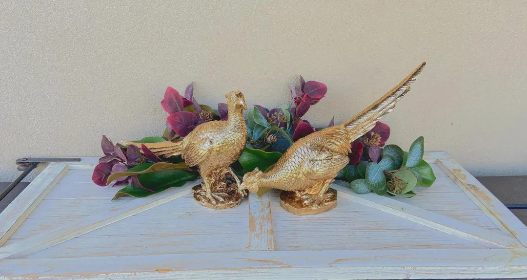 Gold Pheasant Decoration, Fall Table Decor, Thanksgiving Table Centerpiece, Fall Mantel Decor, Fa... | Etsy (US)