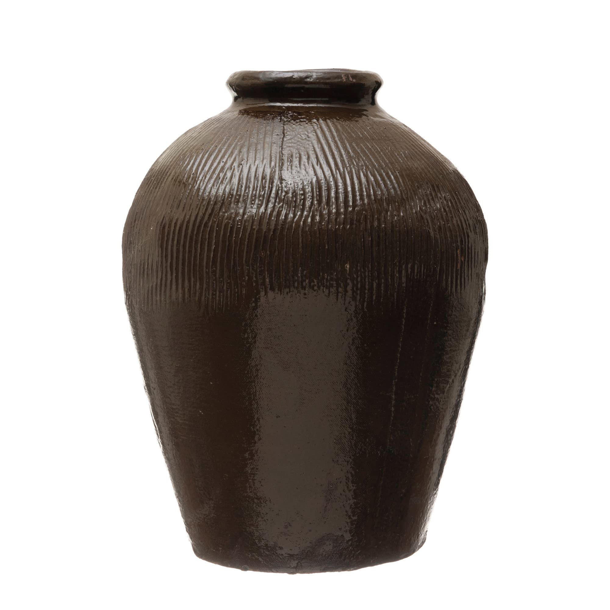 Creative Co-Op Found Decorative Textured Clay Jar, Brown Reactive Glaze, 15'' | Amazon (US)
