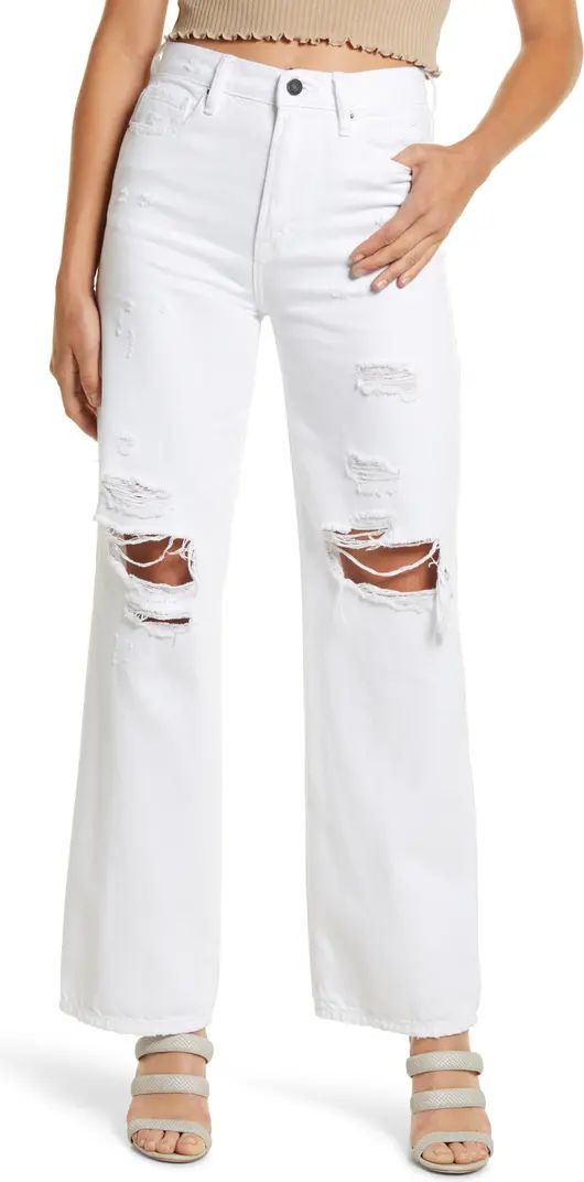 Distressed High Waist Wide Leg Jeans | Nordstrom