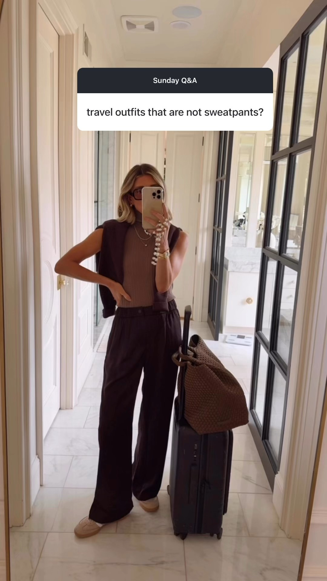 My airport outfit today - wearing size xs in my pants and small in top