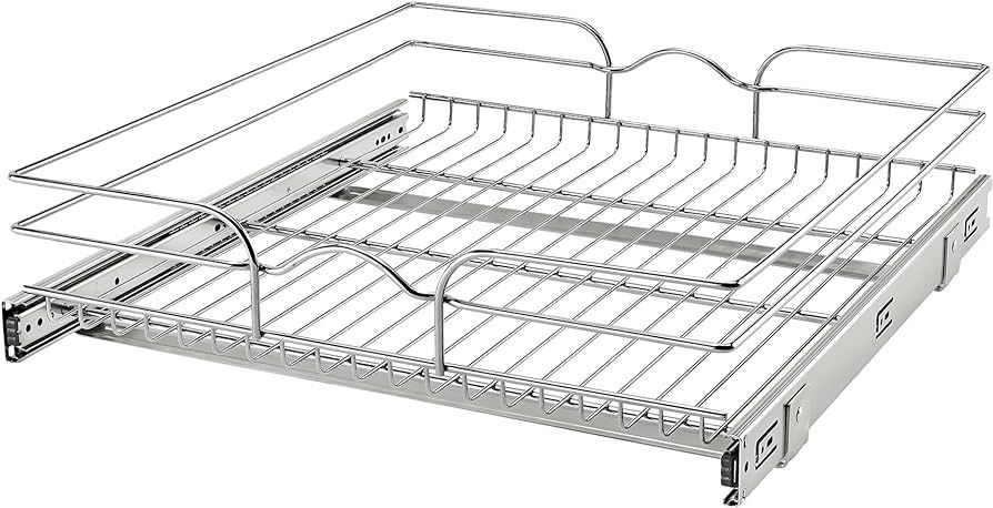Rev-A-Shelf 5WB1-2122CR-1 21 x 22 Inch Wire Pull Out Storage Shelf Drawer Basket with 100 Pound C... | Amazon (US)