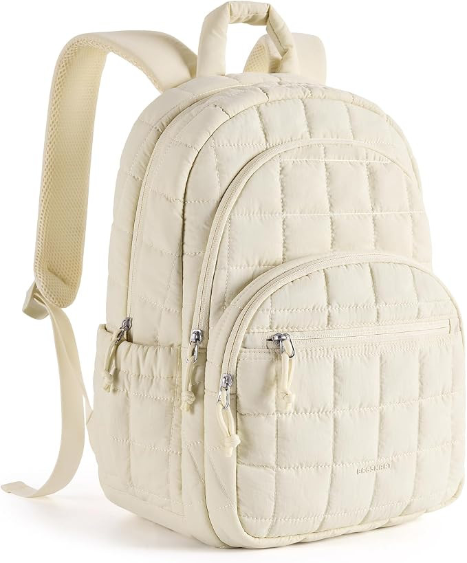 BAGSMART College Laptop Backpack, Travel Backpack for Women, Quilted Casual Daypack, Water-Resist... | Amazon (US)