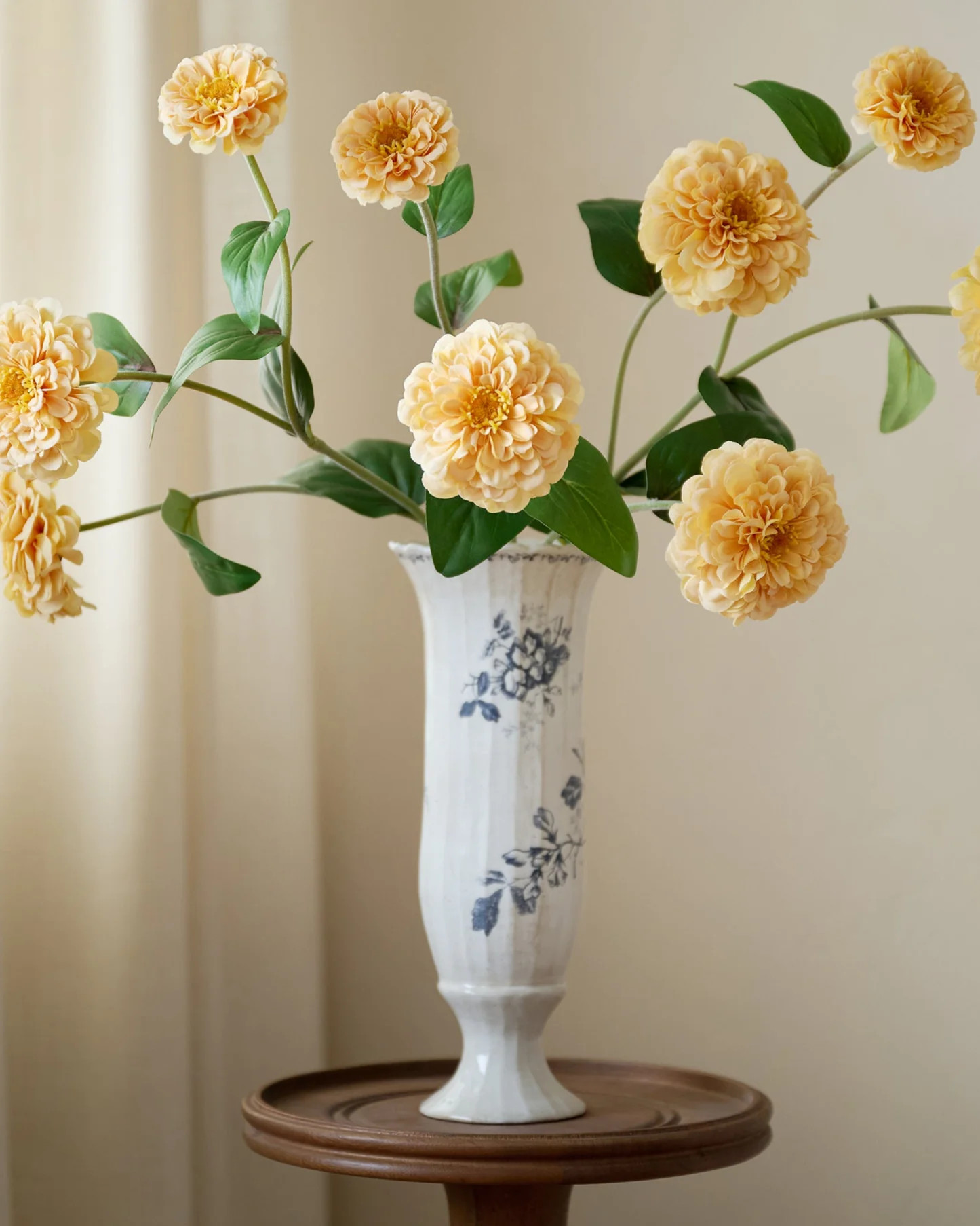 Heirloom Garden Navy Floral Footed Vase | Magnolia