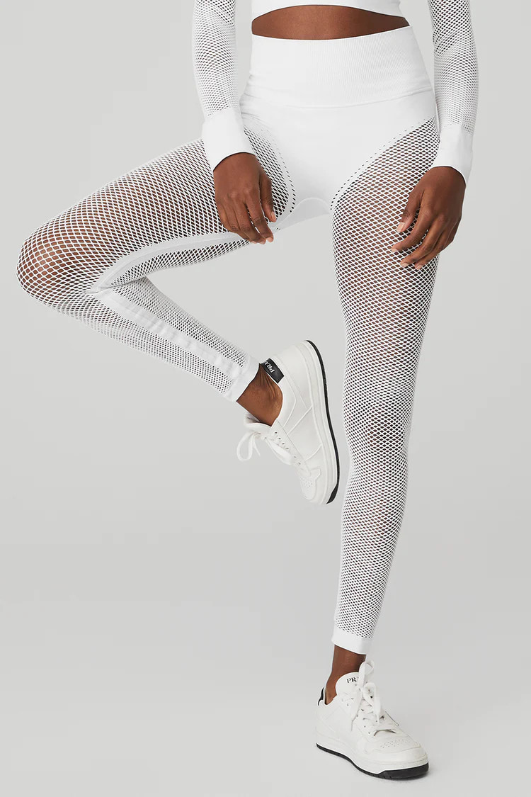 Seamless High-Waist 7/8 Limitless Open Air Legging - White | Alo Yoga (US)