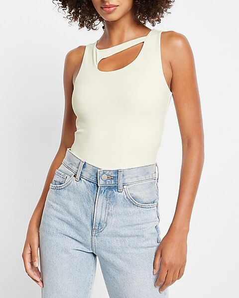 Body Contour Matte High Neck Cutout Tank | Express