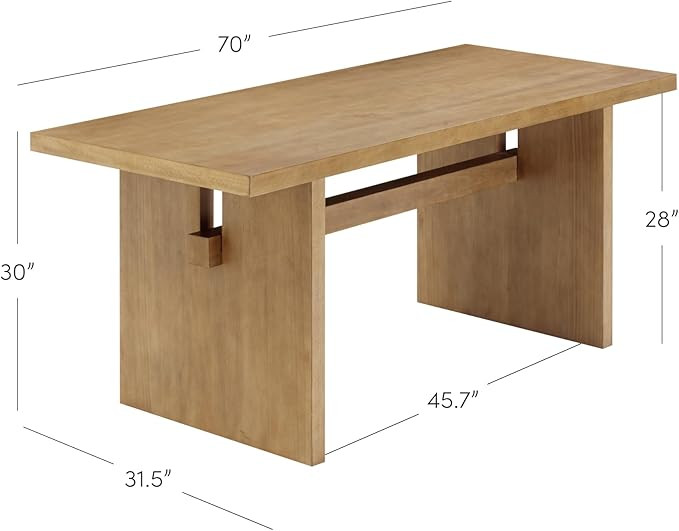 Nathan James Briggs Modern Dining Table for 6, Small Rectangle Dining Table, Solid Wood in Light ... | Amazon (US)