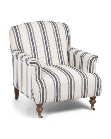 30.5x21 Striped Accent Chair On Casters | TJ Maxx
