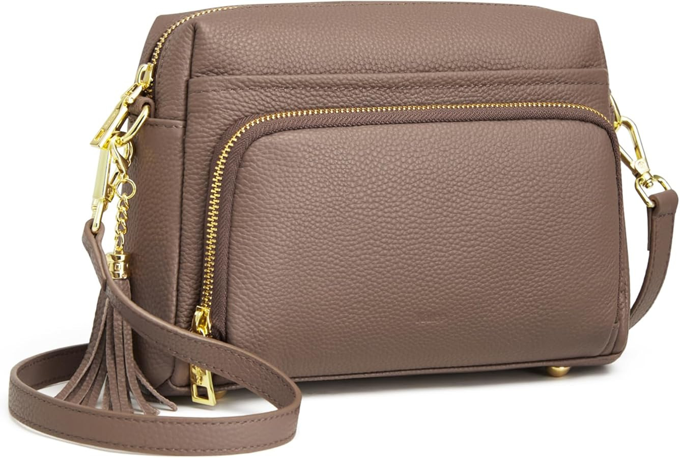 Kattee Leather Crossbody Purses for Women Small Anti Theft Cross Body Shoulder Purse with Built i... | Amazon (US)