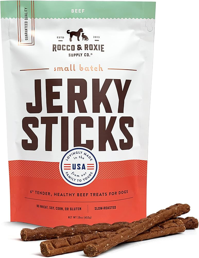 Rocco & Roxie Jerky Dog Treats Made in USA Healthy Treats for Potty Training High Value Real Meat... | Amazon (US)