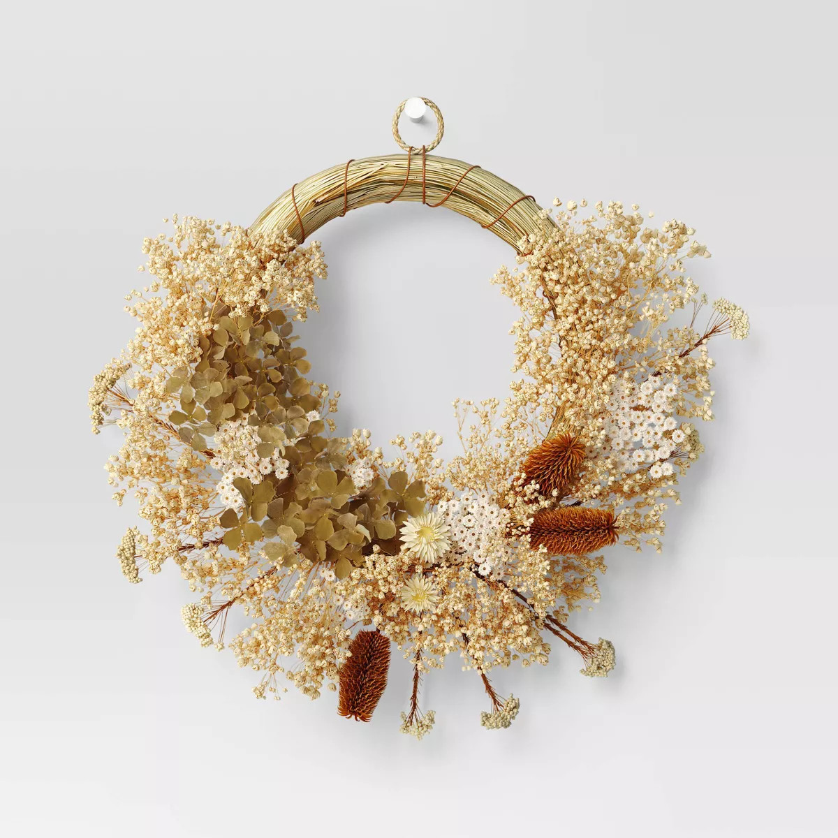 Asymmetrical Floral Preserved Fall Wreath - Threshold™ | Target