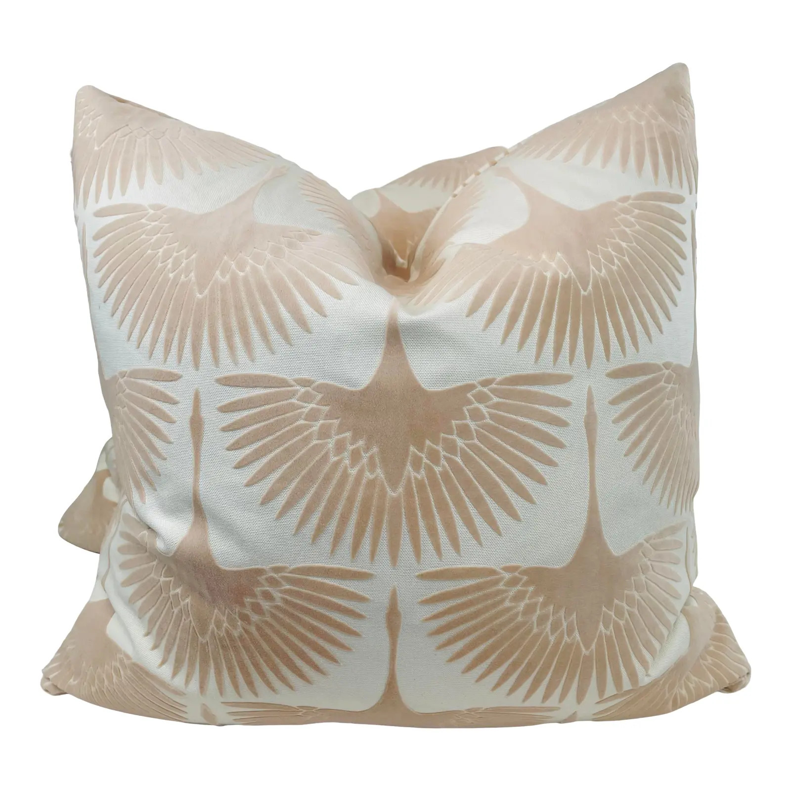 Geneveve Gorder "Flock Valentine" Velvet on Cotton 22" Pillows-A Pair | Chairish