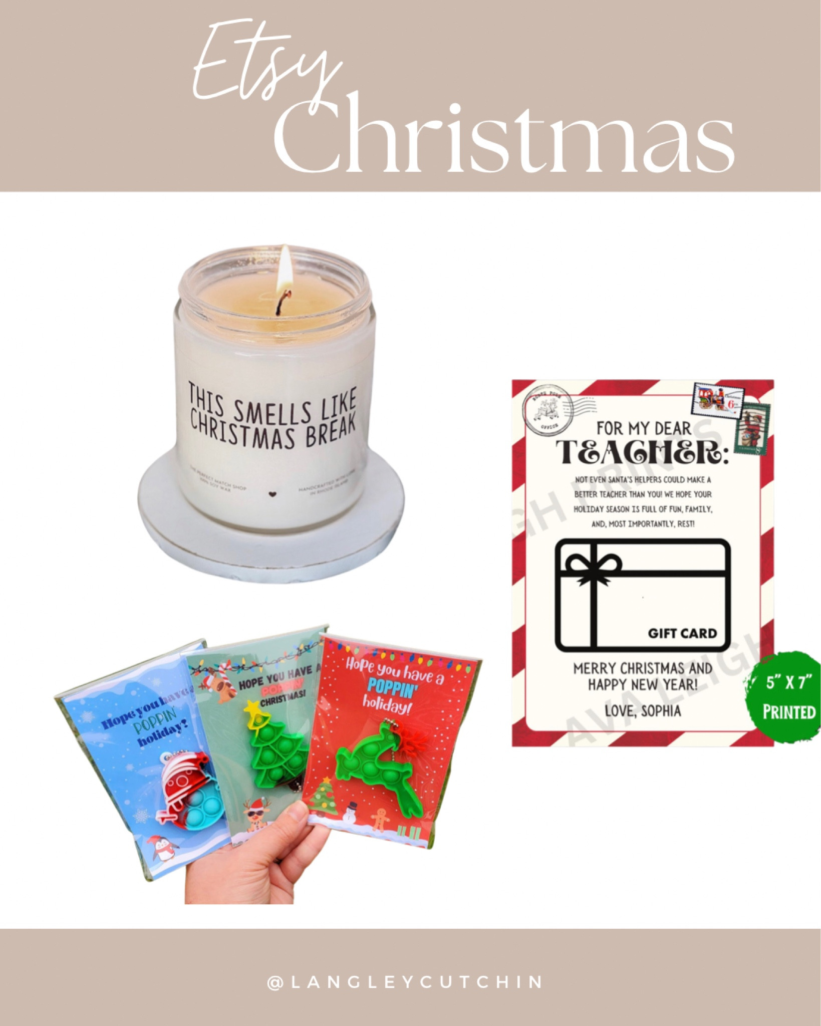 I tried to make Christmas in the classroom easy this year. A pop it gift for my son’s classmates. A candle and gift card for his teacher. Easy and stress free! 

#LTKkids #LTKSeasonal #LTKHoliday