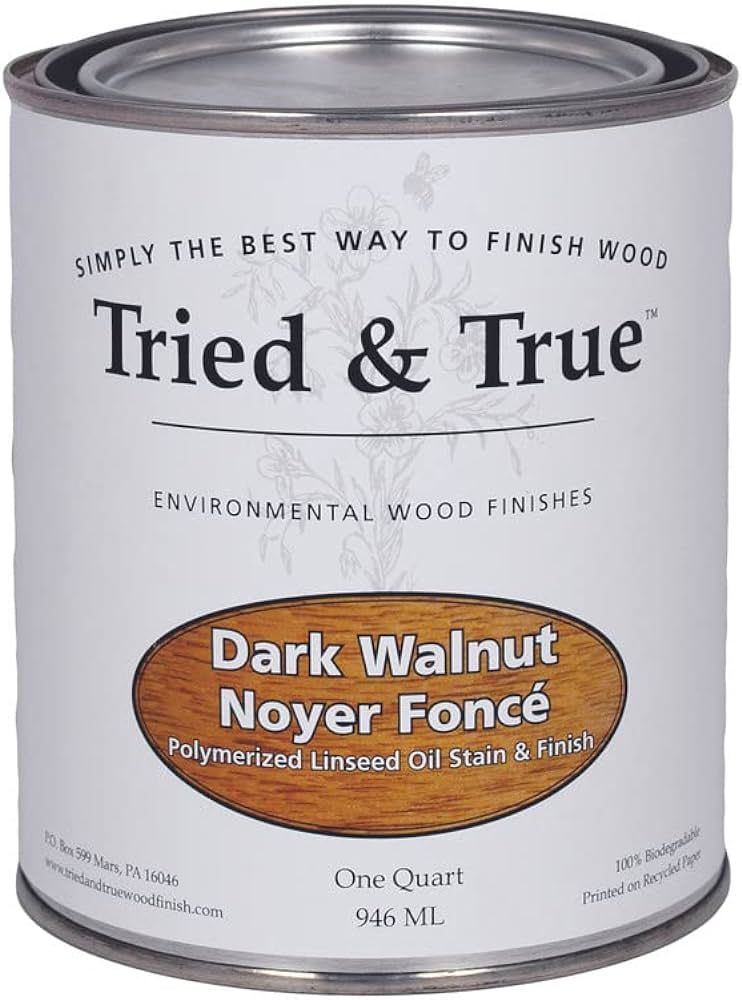 Tried & True Stain + Finish - Dark Walnut - Quart - Natural Stain & Oil Finish for Wood, Pigmente... | Amazon (US)