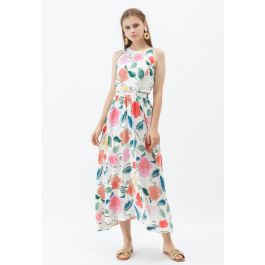 Summer Fun Painted Halter Neck Maxi Dress | Chicwish