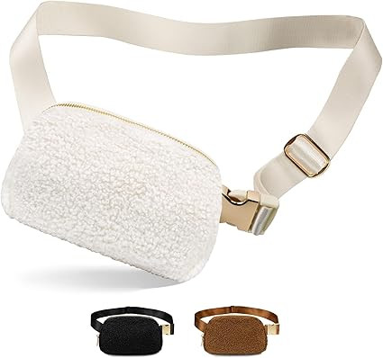 Fleece Belt Bag for Women, Sherpa Fanny Pack Crossbody Bags for Women Men Everywhere Belt Bag wit... | Amazon (US)