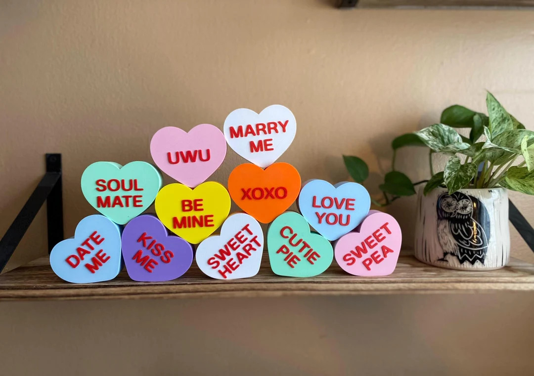 Big Conversation Hearts Custom Text, Classic and Anti Phrases, Plastic Valentines Day Candy Heart... | Etsy (US)