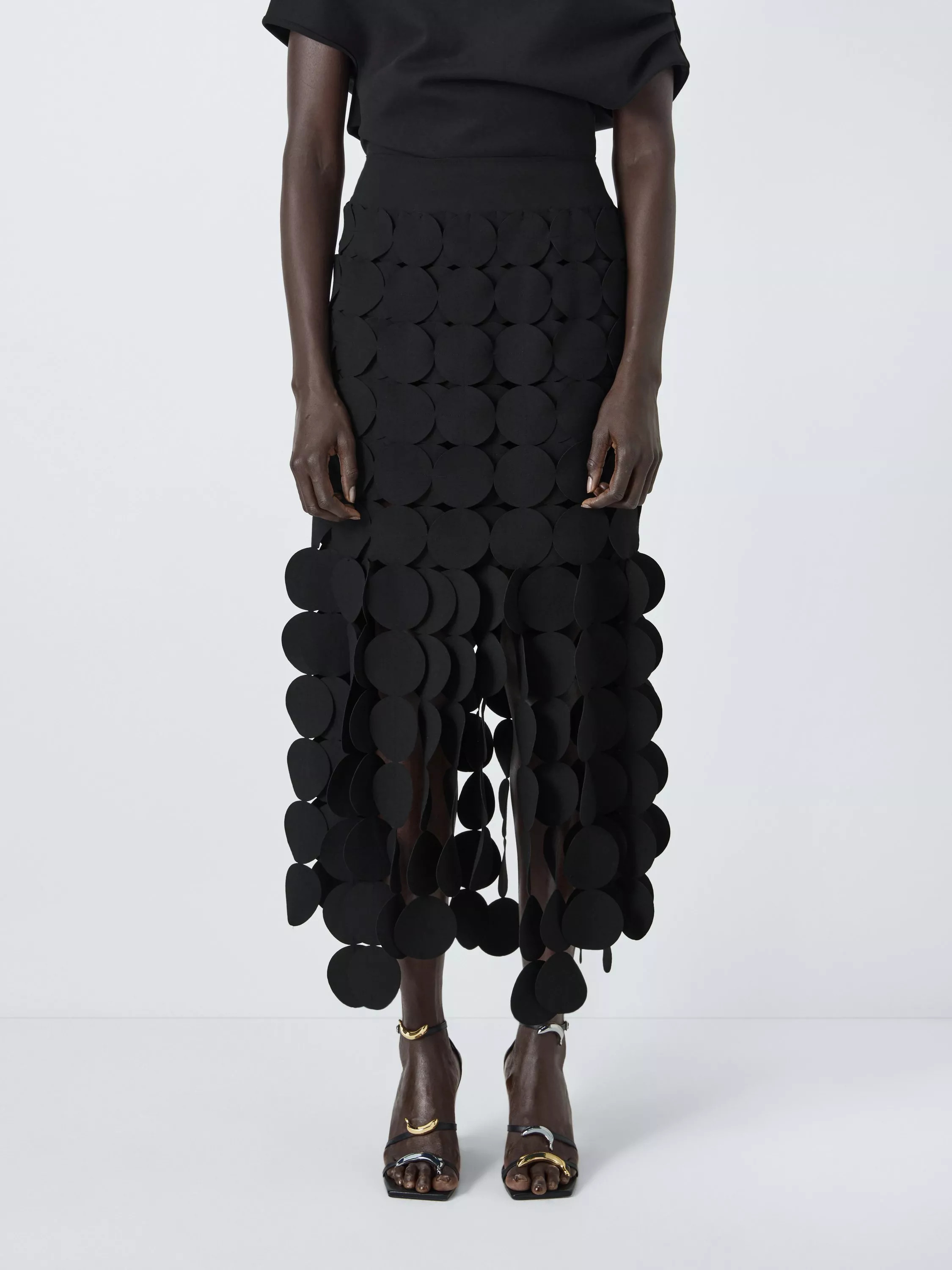 John Lewis x A.W.A.K.E. MODEMulti Circle Maxi Skirt, Black | John Lewis (UK)