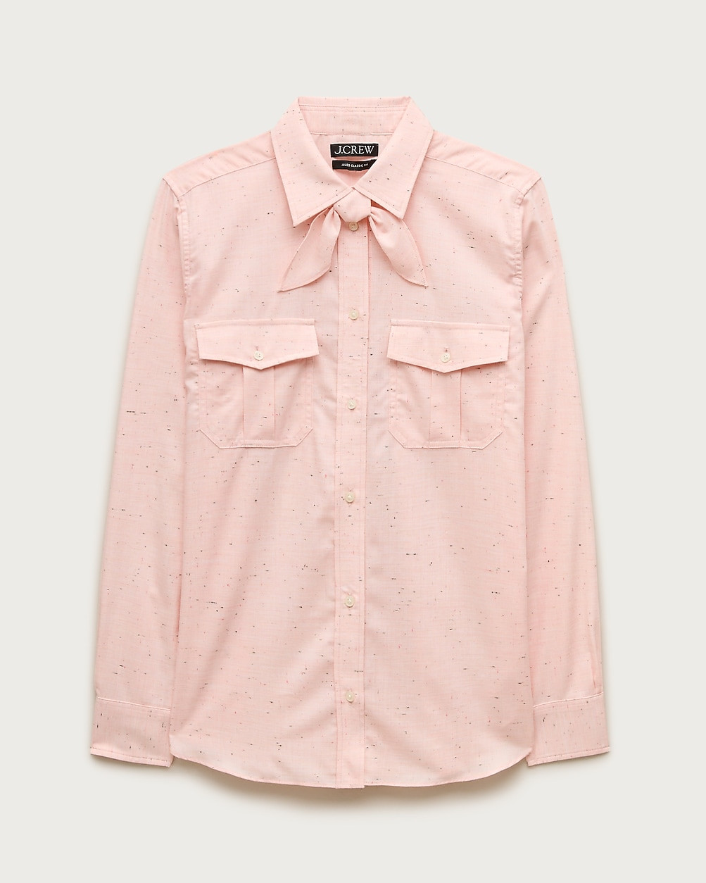 Jules classic-fit tie-neck shirt in speckles | J. Crew US