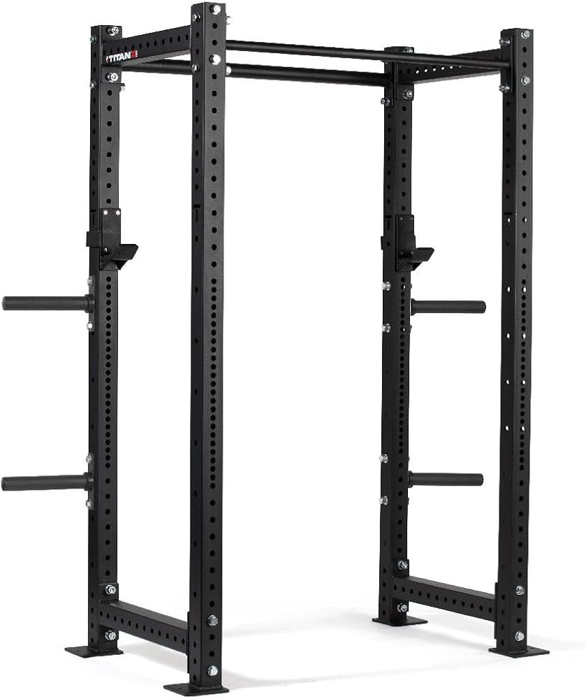 Titan Fitness X-3 Series Short Bolt-Down Power Rack with Weight Plate Holders 24-in. Depth | Amazon (US)