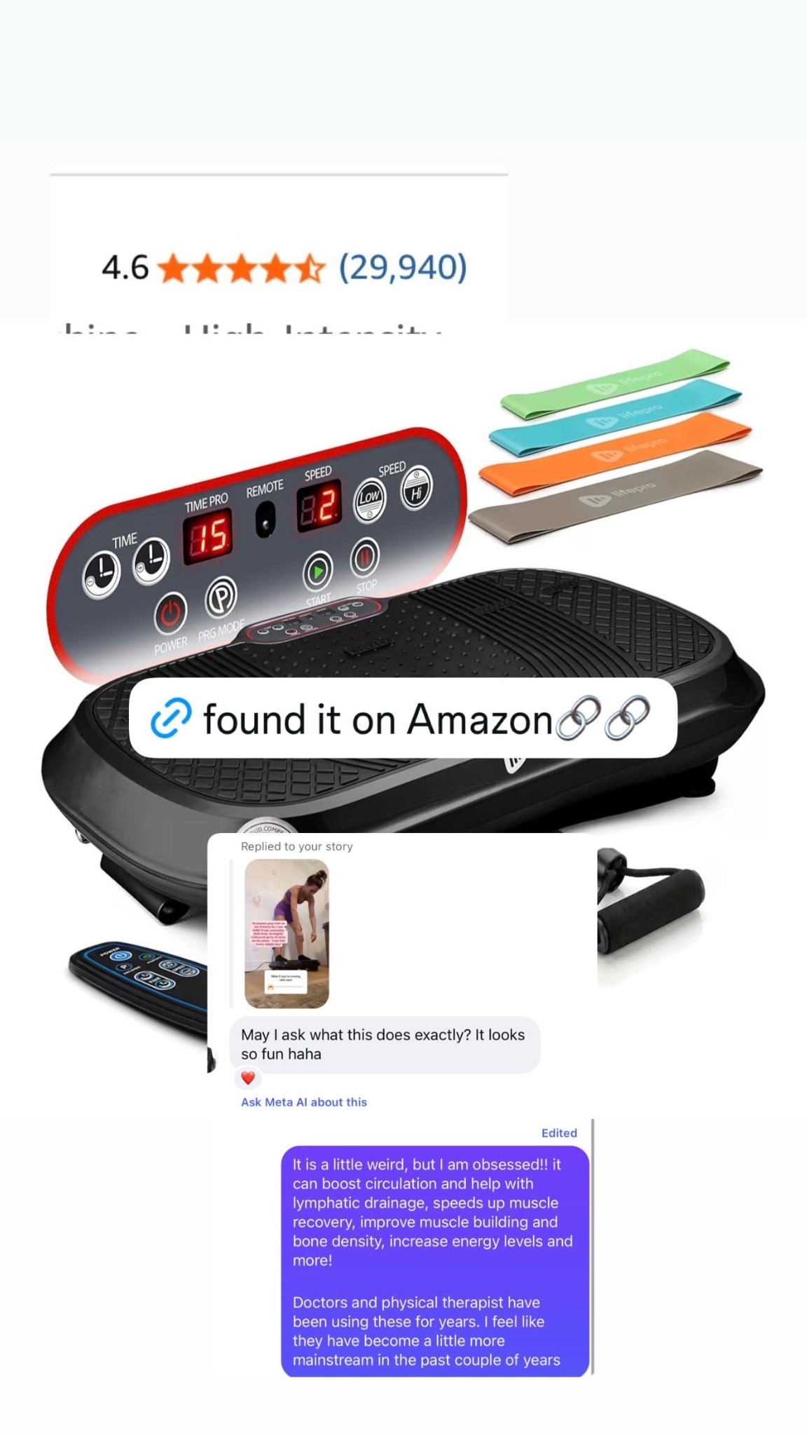 I love my Amazon vibration plate!! Helps with SO many issues and I use it every day for 10-15 mins on speeds 75-80!

#LTKselfcare #LTKmorningroutine #LTKfitnessgoals