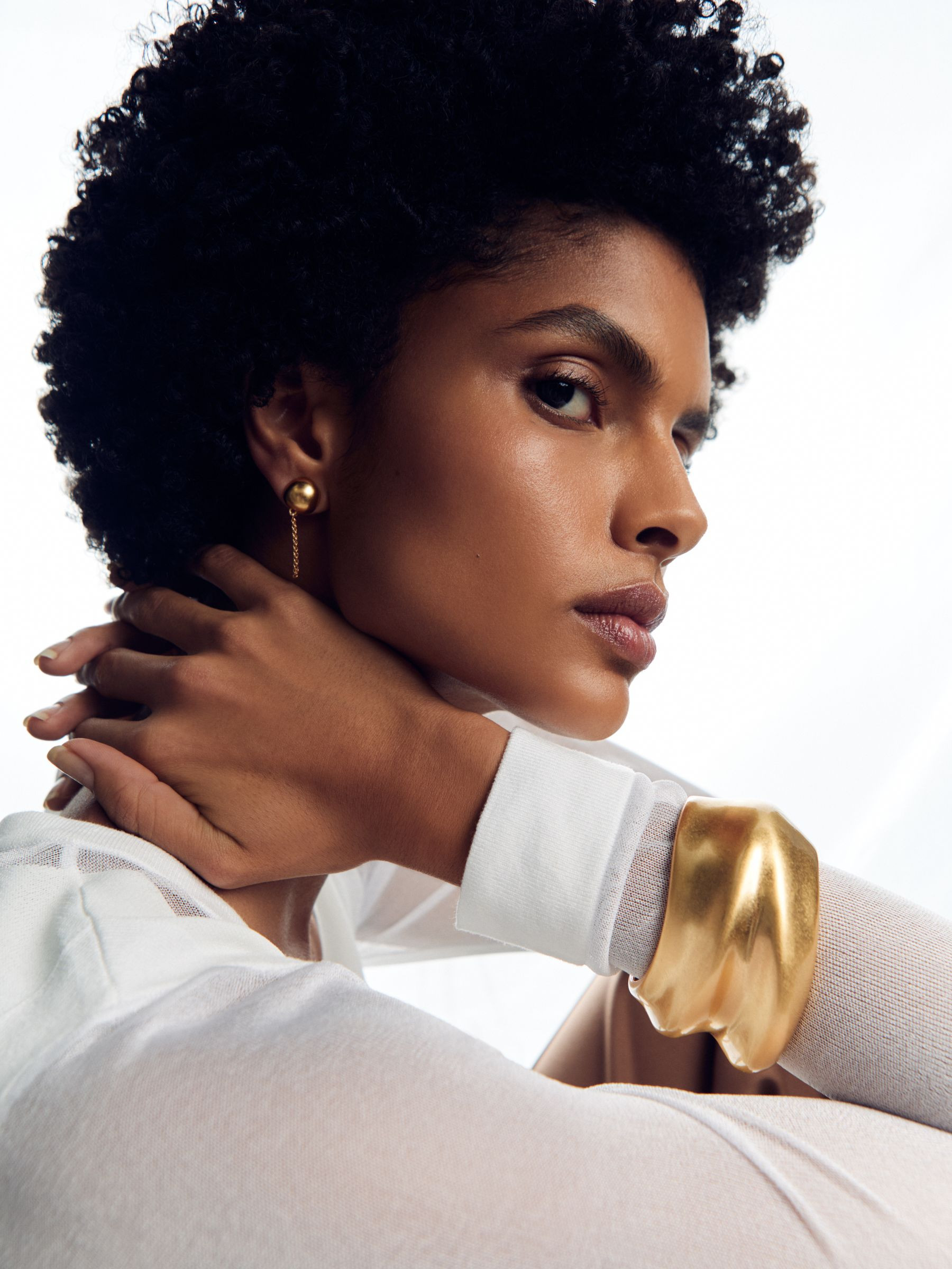 Reiss Sculptural Cuff in Gold Tone - REISS | Reiss UK