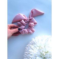 Scrunchie - Pink Blush Hair Bow Scrunchie Soft Gift For Women Hair Tie Teen Gift | Etsy (US)