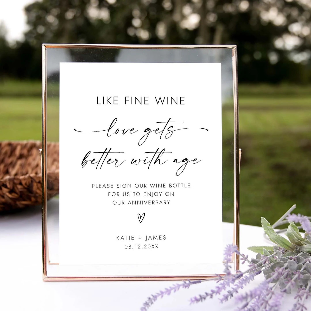 Wedding Wine Guestbook Sign Minimalist Wine Guest Book Sign - Etsy | Etsy (US)