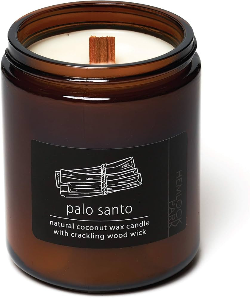 Hemlock Park Crackling Wood Wick Candle Handcrafted with Natural Coconut Wax and Essential Oils (... | Amazon (US)
