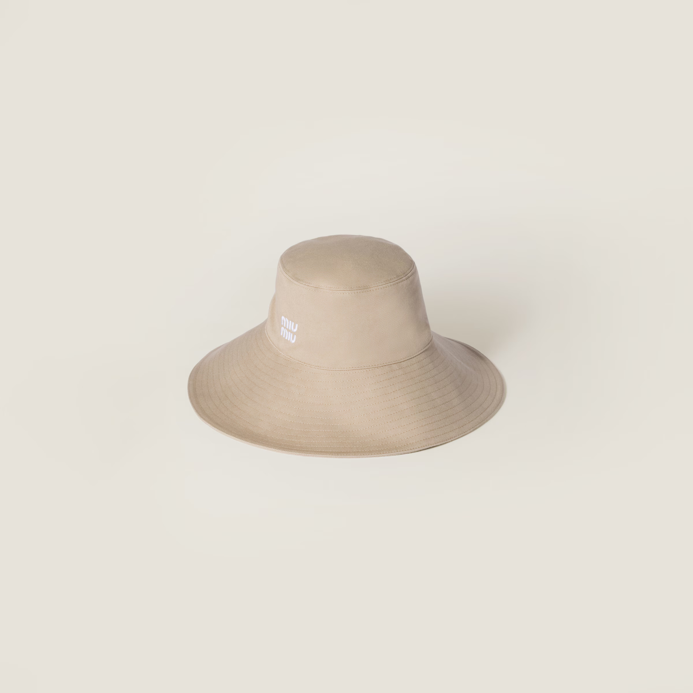 Beige/amaranth Denim Hat | Miu Miu | Miu Miu US