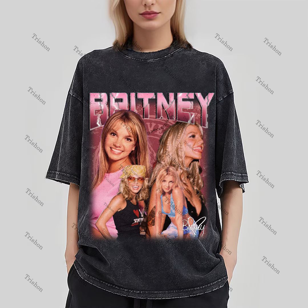 Britney Spears Vintage Washed T-shirt,princess of Pop Homage Graphic Unisex Tee,britney Spears Sw... | Etsy (US)