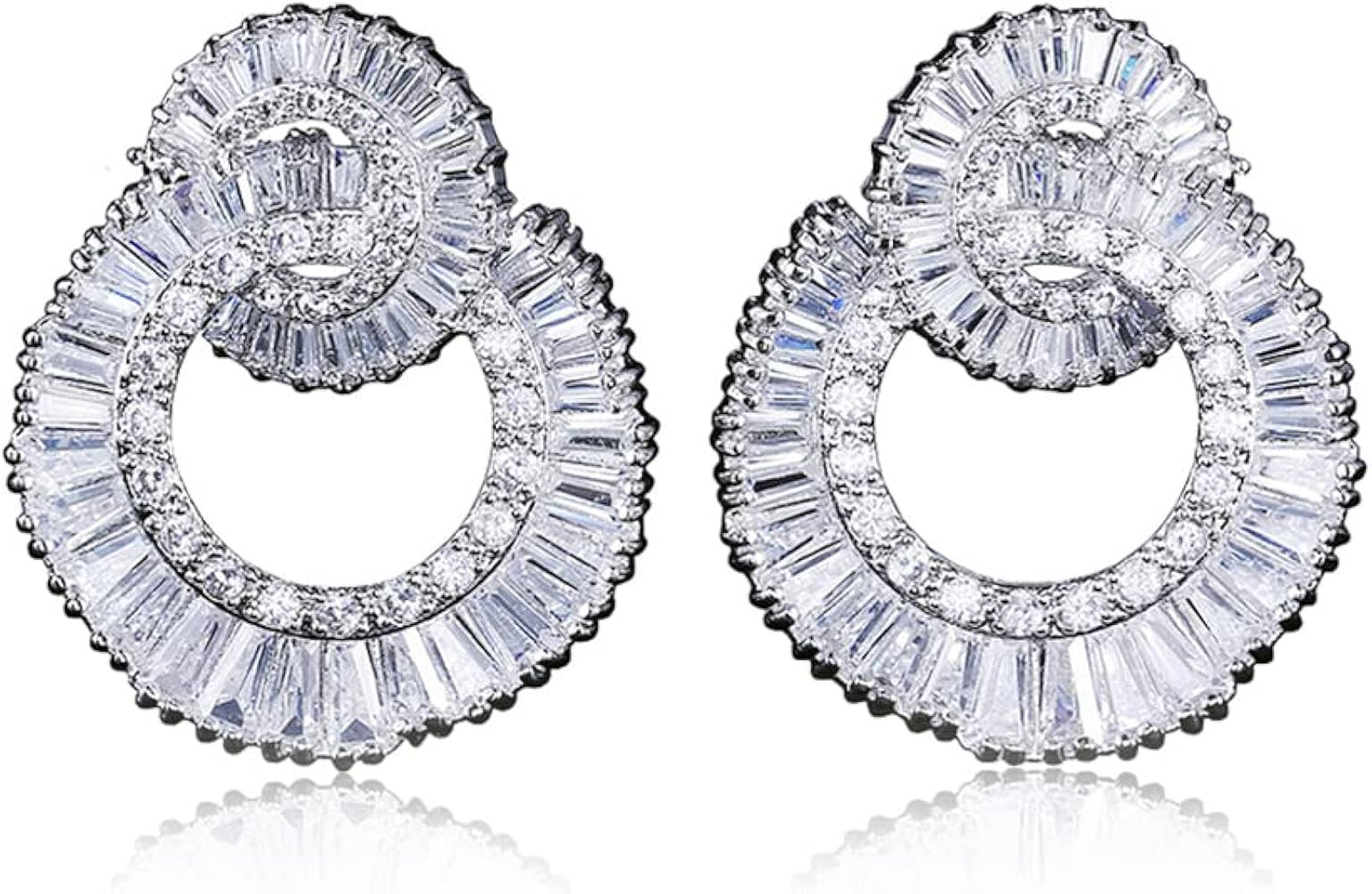 Fashion Celebrity Design Elegant Statement Rhinestone Jewelry Dangle Drop Earrings Studs | Amazon (US)