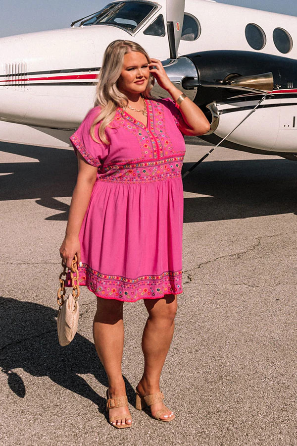 Mornings In Mexico Embroidered Mini Dress Curves | Impressions Online Boutique