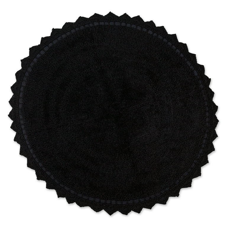 DII Black Round Crochet Bath Mat - Walmart.com | Walmart (US)
