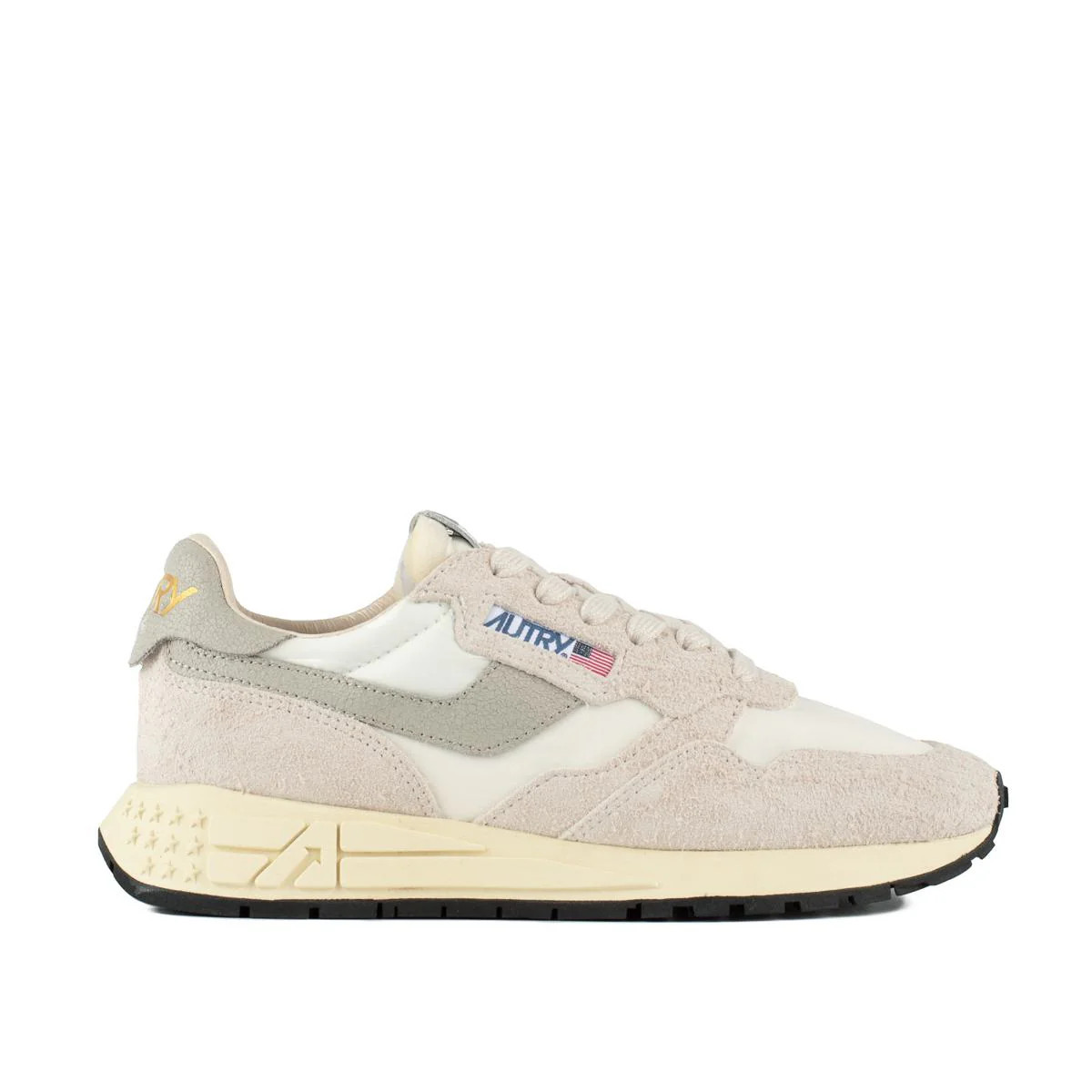Autry Beige Nylon And Suede Reelwind Low Sneakers | Baltini