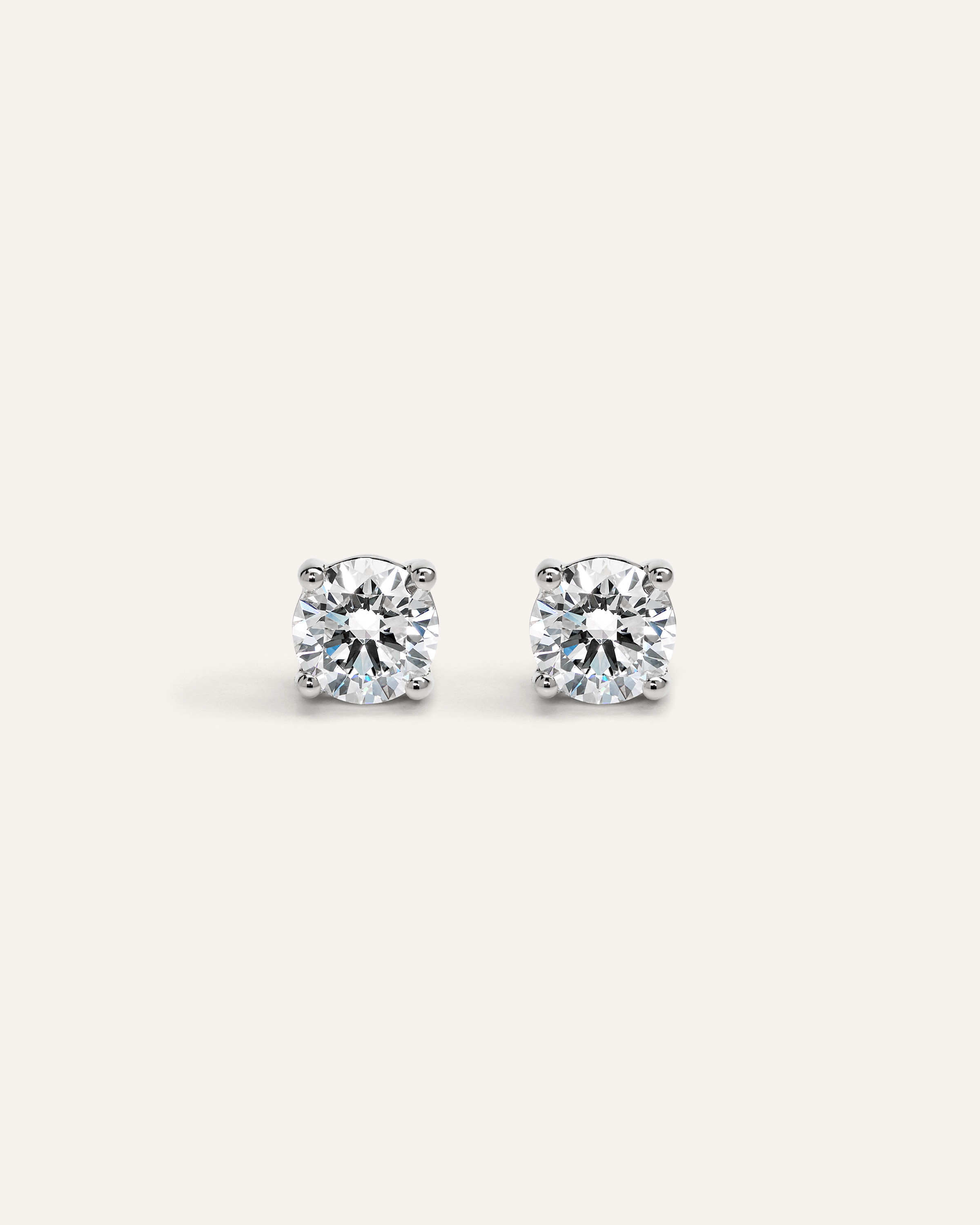 Quince | Women's 14K Gold Lab Grown Diamond Four-Prong Solitaire Studs 2ctw in White Gold | Quince