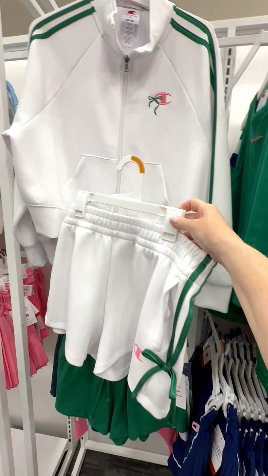 I love an outfit with a preppy color combo like pink and green. 🩷💚

This Champion shorts and full-zip jacket set features the cutest ribbon stripe and bow down both of the sides. And bonus: they both have pockets! They’re available in additional colors and pants. Pieces are sold separately. 

#athleticshorts #athleisureshorts #bowshorts #shortswihpockets #target #coquette #shortsset #fullzipjacket #whiteshorts #pinkshorts

#LTKSeasonal #LTKootd #LTKFestival